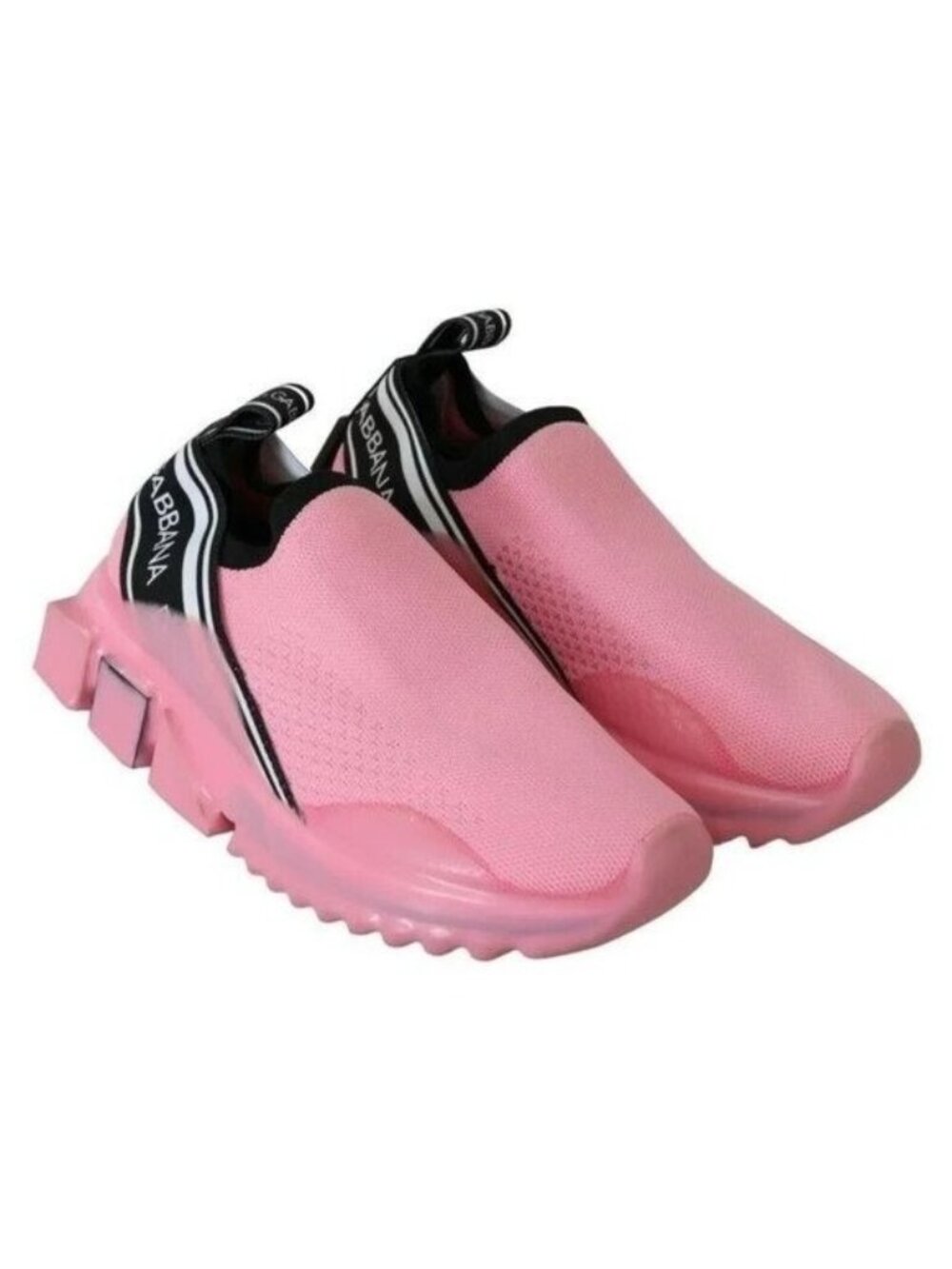 NEW DOLCE & GABBANA PINK LOW TOP SLIP ON CASUAL SORRENTO WOMEN'S SNEAKERS 39.5